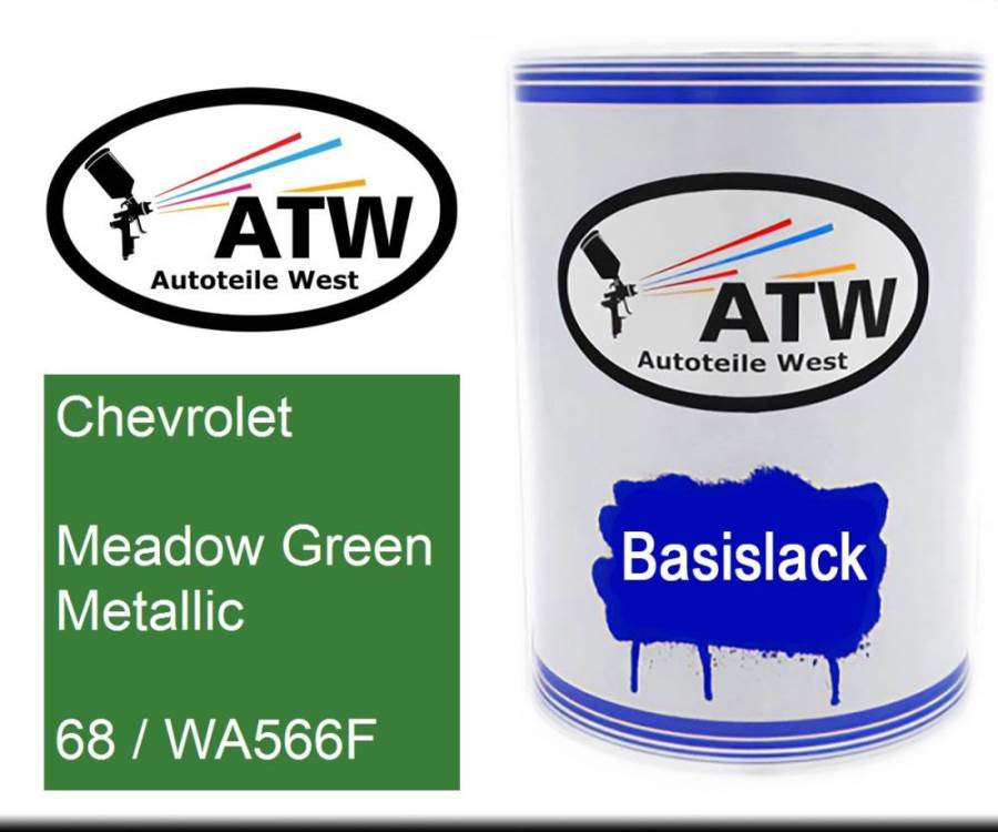 Chevrolet, Meadow Green Metallic, 68 / WA566F: 500ml Lackdose, von ATW Autoteile West.